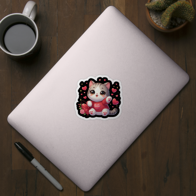 Valentine's Day Cat Lover by Creatifly Graphic Tees